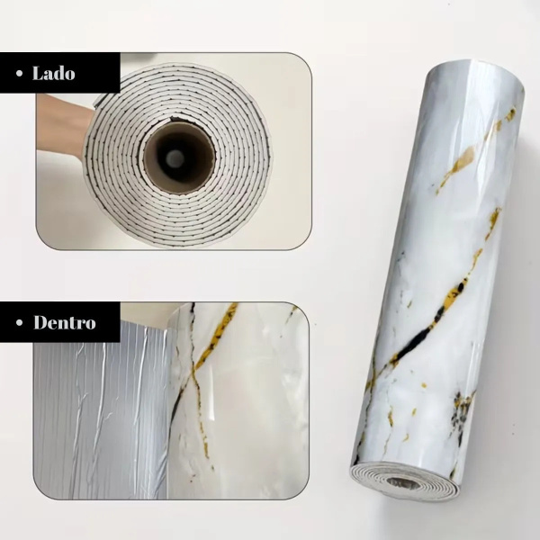 Placa Flexível Efeito Mármore 1,20m X 3,00m (3,6m2)